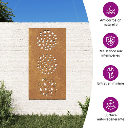 Garden Wall Decoration 105x55 cm Corten Steel Leaf Design