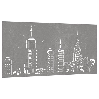Garden Wall Decoration 105x55 cm Corten Steel Skyline Design