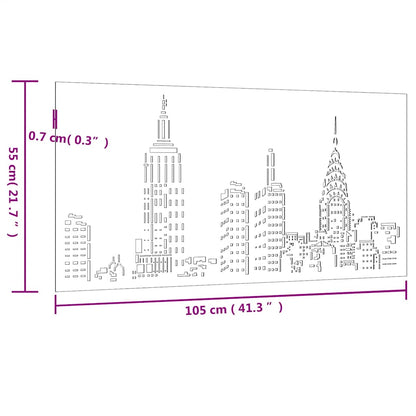 Garden Wall Decoration 105x55 cm Corten Steel Skyline Design