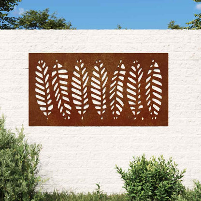 Garden Wall Decoration 105x55 cm Corten Steel Leaf Design