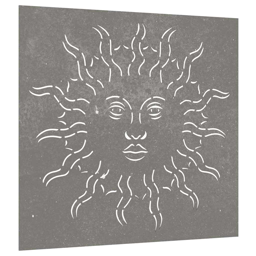 Garden Wall Decoration 55x55 cm Corten Steel Sun Design