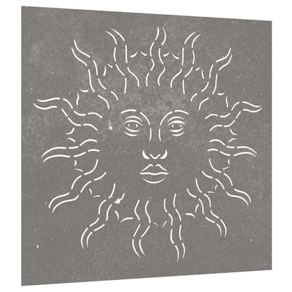 Garden Wall Decoration 55x55 cm Corten Steel Sun Design