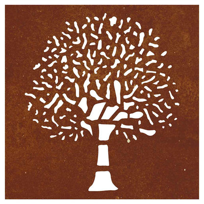 Garden Wall Decoration 55x55 cm Corten Steel Tree Design