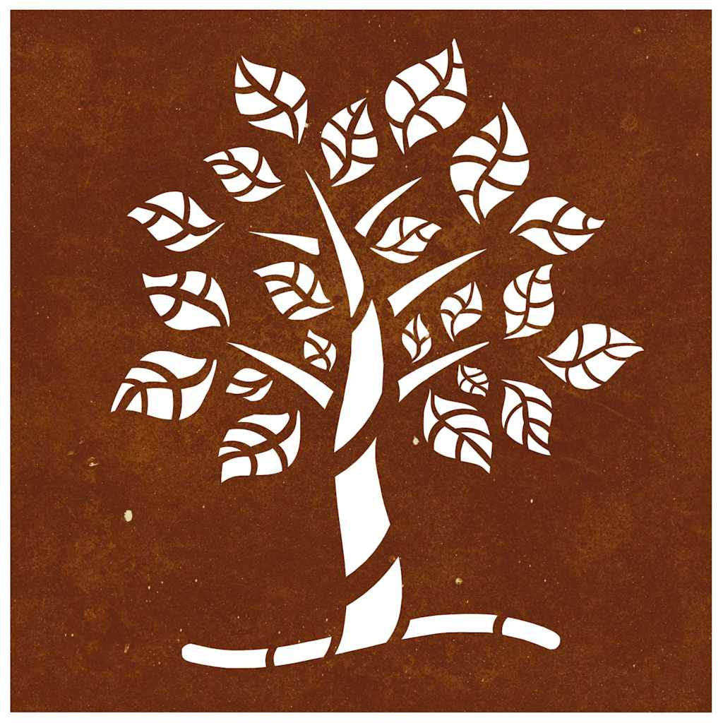 Garden Wall Decoration 55x55 cm Corten Steel Tree Design