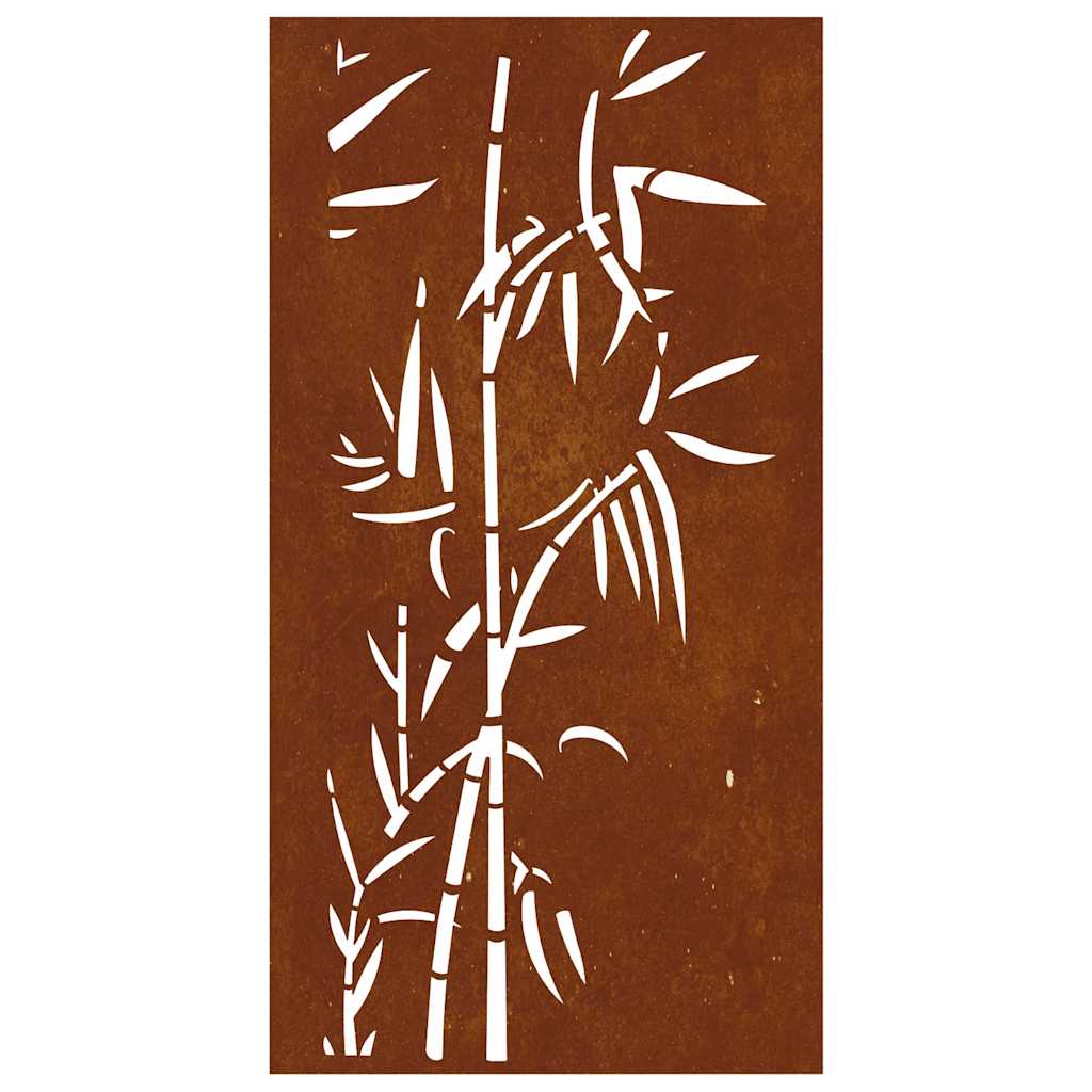 Garden Wall Decoration 105x55 cm Corten Steel Bamboo Design