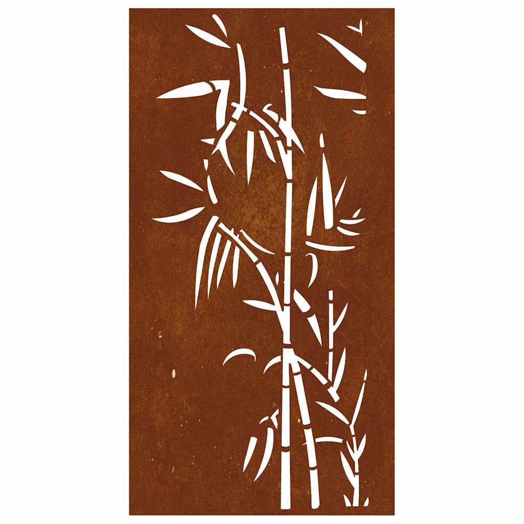 Garden Wall Decoration 105x55 cm Corten Steel Bamboo Design