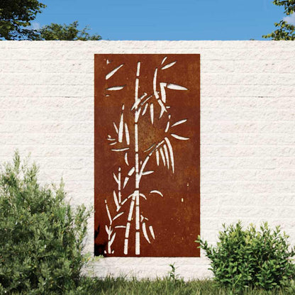 Garden Wall Decoration 105x55 cm Corten Steel Bamboo Design