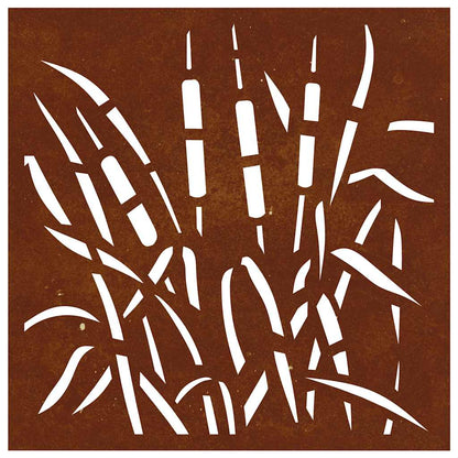 Garden Wall Decoration 55x55 cm Corten Steel Grass Design