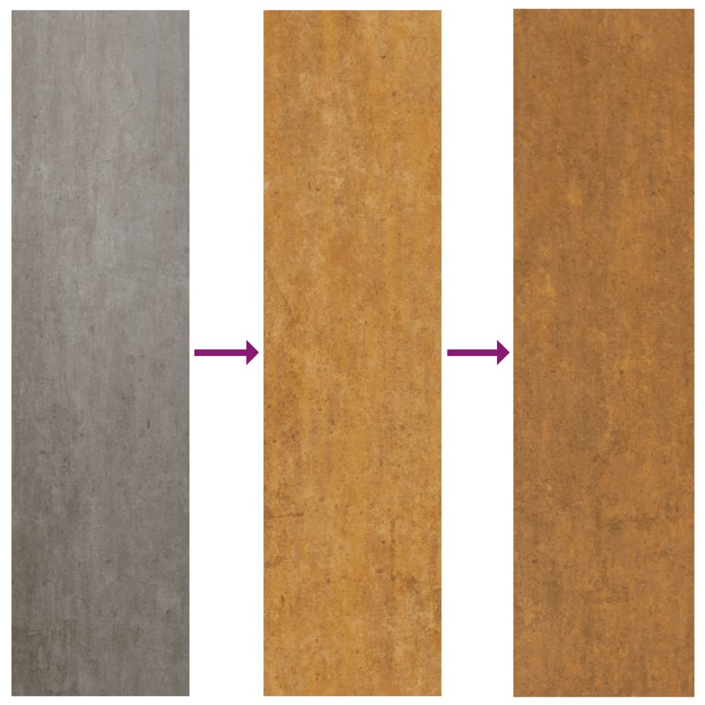 Garden Wall Decorations 3 pcs 105x55 cm Corten Steel Sun Design
