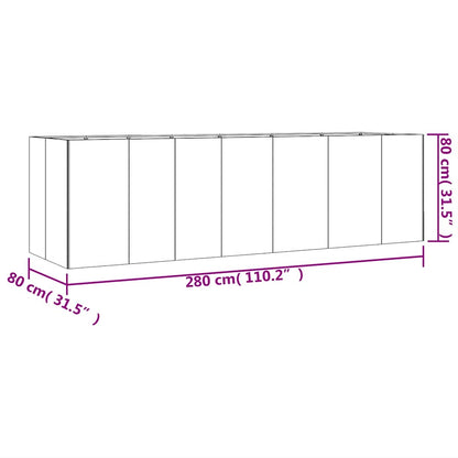 Garden Raised Bed 280x80x80 cm Corten Steel