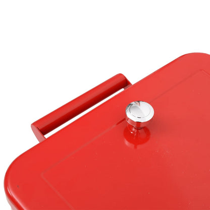 Cooler Cart with Wheels Red 92x43x89 cm