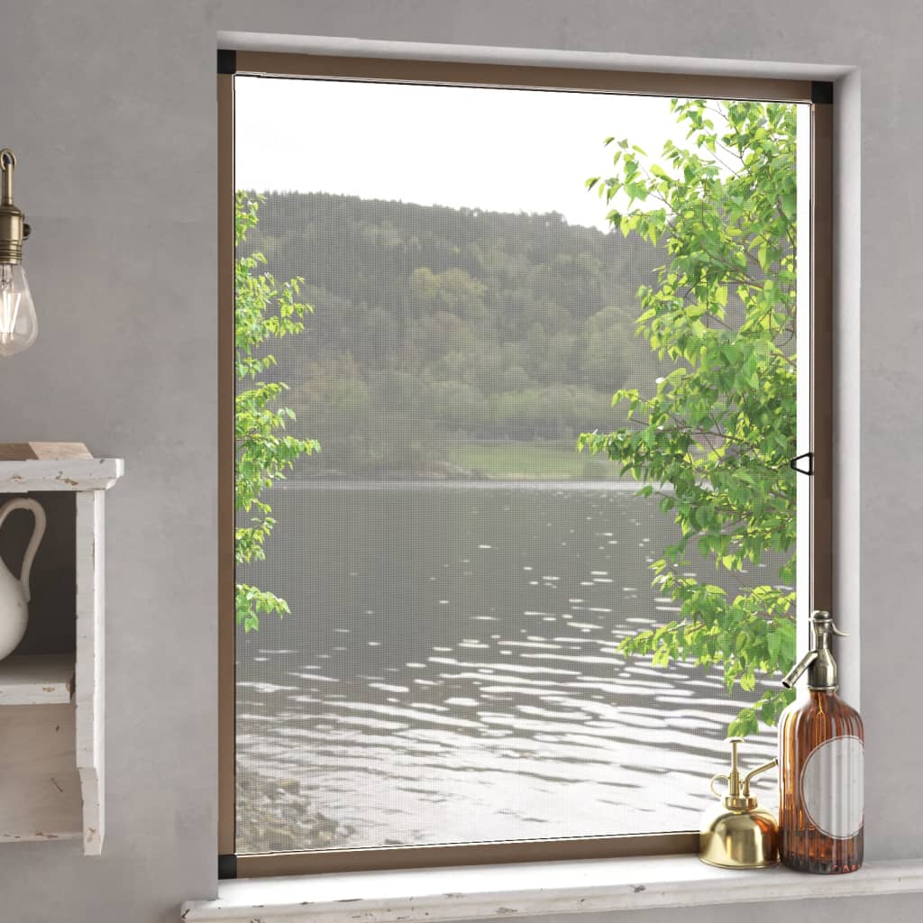 Insect Screen for Windows Brown 100x120 cm