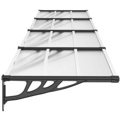Door Canopy Black and Transparent 396x90 cm Polycarbonate