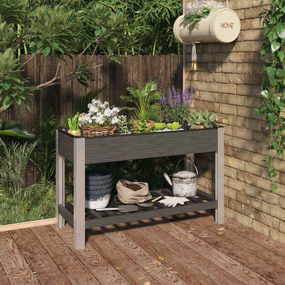 Garden Raised Bed with Shelf Grey 120x50x75 cm WPC
