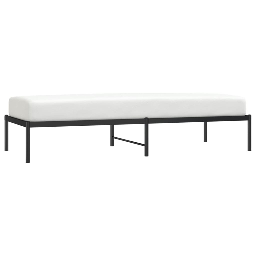 Metal Bed Frame without Mattress Black 75x190cm