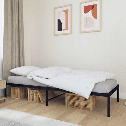 Metal Bed Frame without Mattress Black 90x190cm