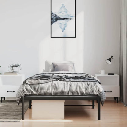Metal Bed Frame without Mattress Black 100x190cm