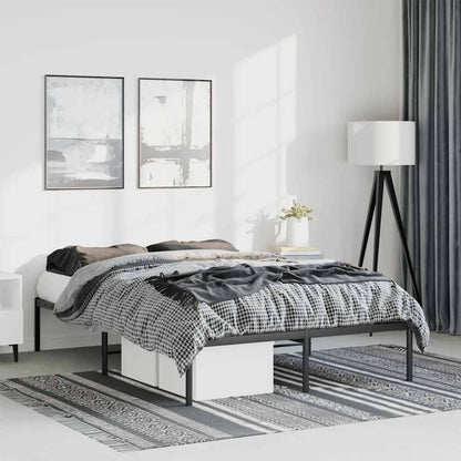 Metal Bed Frame without Mattress Black 135x190cm