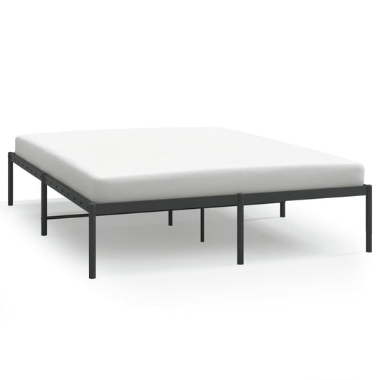Metal Bed Frame without Mattress Black 150x200cm
