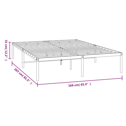 Metal Bed Frame without Mattress Black 160x200cm