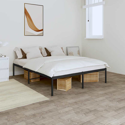 Metal Bed Frame without Mattress Black 160x200cm