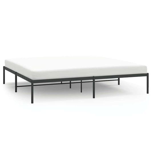 Metal Bed Frame without Mattress Black 180x200cm