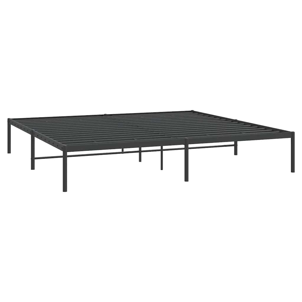 Metal Bed Frame without Mattress Black 180x200cm