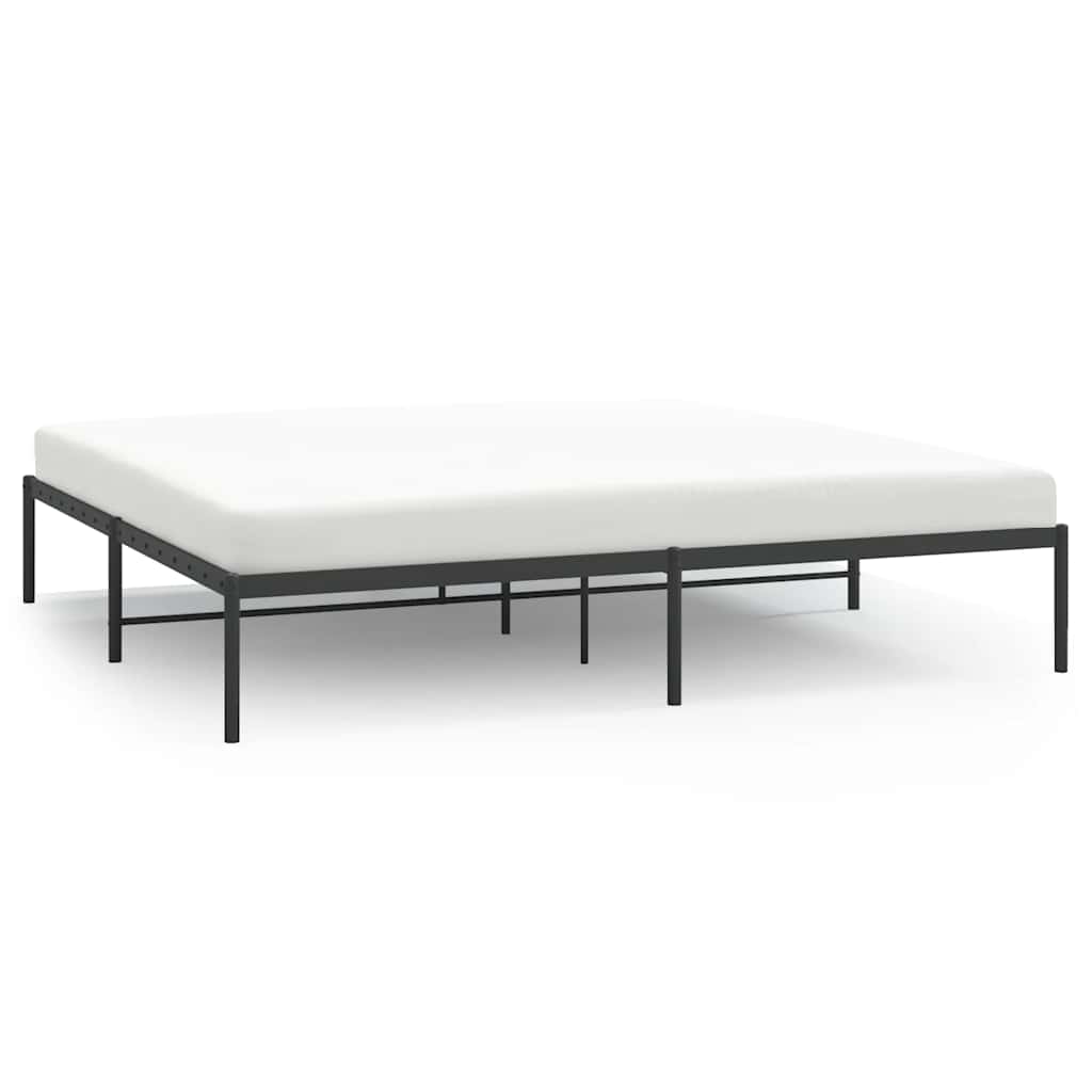 Metal Bed Frame without Mattress Black 183x213cm