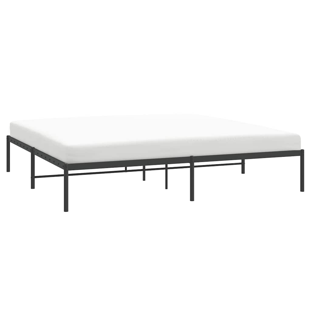 Metal Bed Frame without Mattress Black 193x203cm