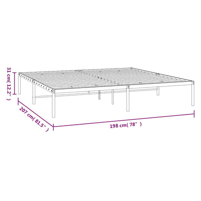 Metal Bed Frame without Mattress Black 193x203cm