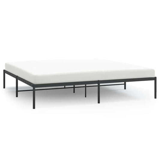 Metal Bed Frame without Mattress Black 200x200cm