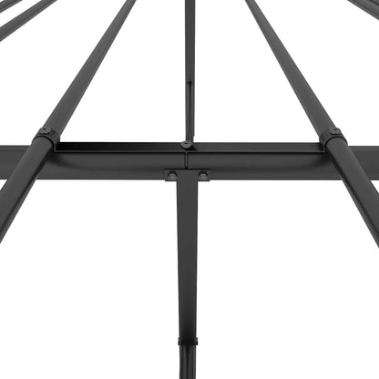 Metal Bed Frame without Mattress with Headboard Black 150x200cm