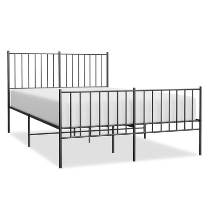 Metal Bed Frame without Mattress with Footboard Black 120x200cm