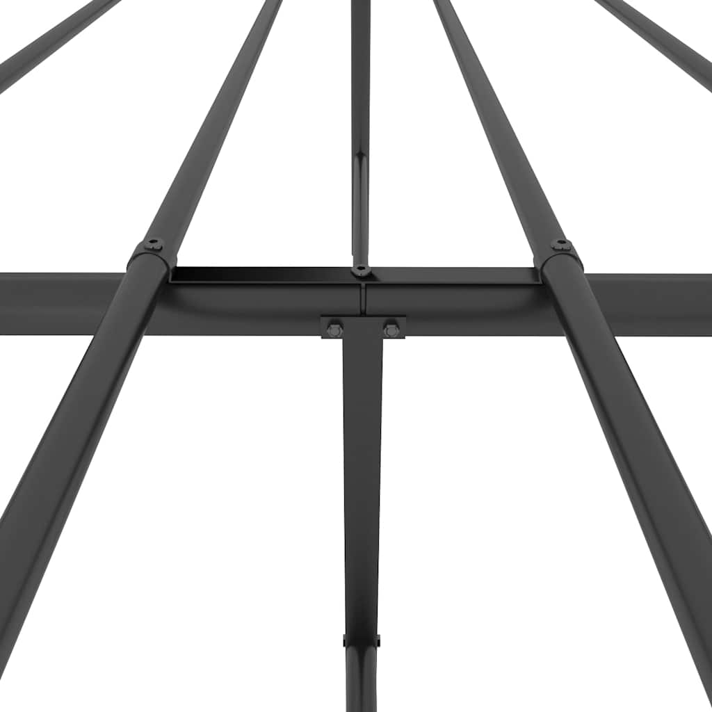 Metal Bed Frame without Mattress with Footboard Black 183x213cm