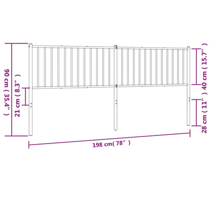 Metal Replace Headboard Black 193 cm