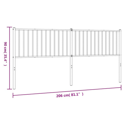 Metal Replace Headboard Black 200 cm