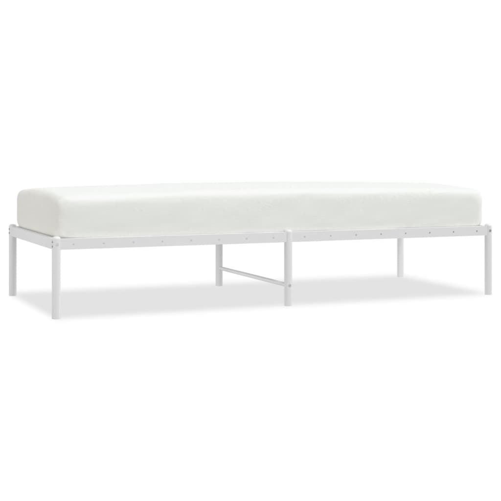Metal Bed Frame without Mattress White 75x190cm
