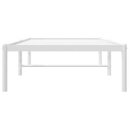 Metal Bed Frame without Mattress White 75x190cm