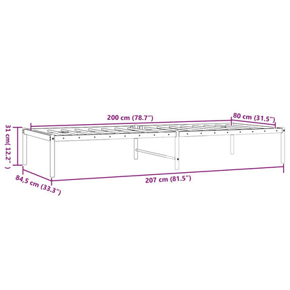 Metal Bed Frame without Mattress White 80x200cm