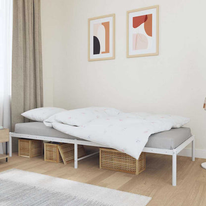 Metal Bed Frame without Mattress White 90x200cm