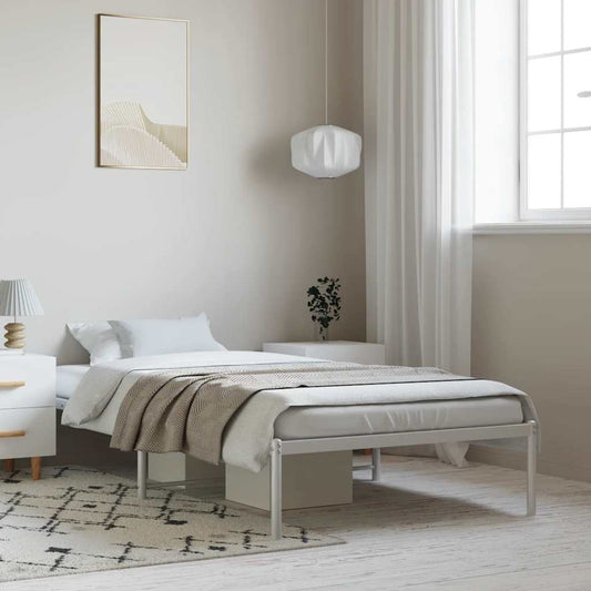 Metal Bed Frame without Mattress White 100x190cm