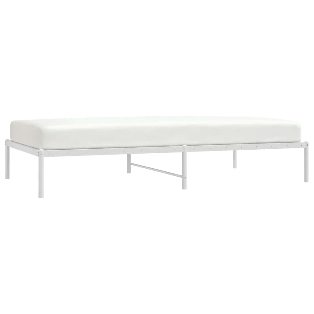 Metal Bed Frame without Mattress White 107x203cm