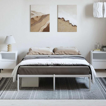 Metal Bed Frame without Mattress White 135x190cm