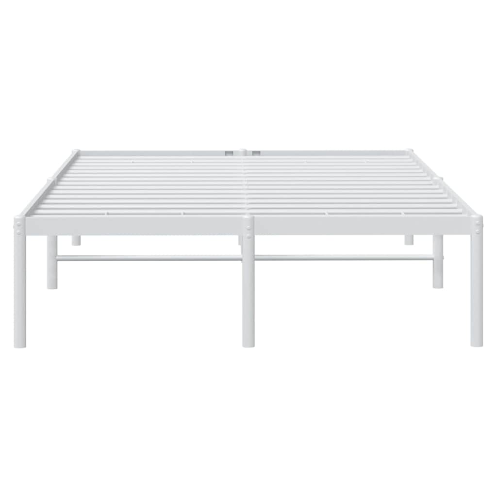Metal Bed Frame without Mattress White 135x190cm
