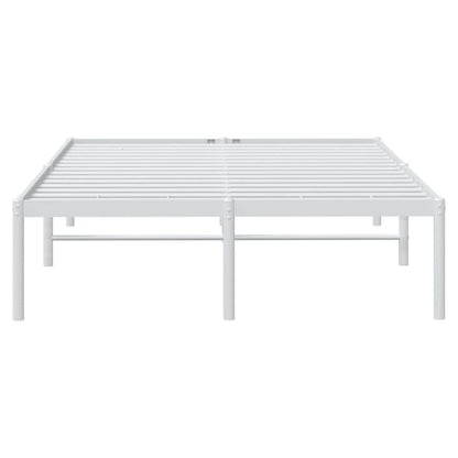 Metal Bed Frame without Mattress White 135x190cm