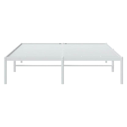 Metal Bed Frame without Mattress White 140x190cm