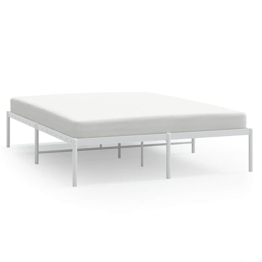 Metal Bed Frame without Mattress White 150x200cm