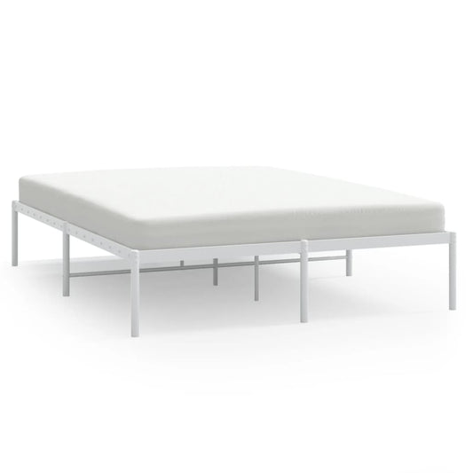 Metal Bed Frame without Mattress White 160x200cm