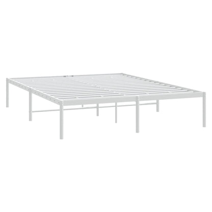 Metal Bed Frame without Mattress White 160x200cm