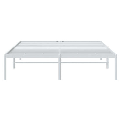 Metal Bed Frame without Mattress White 160x200cm